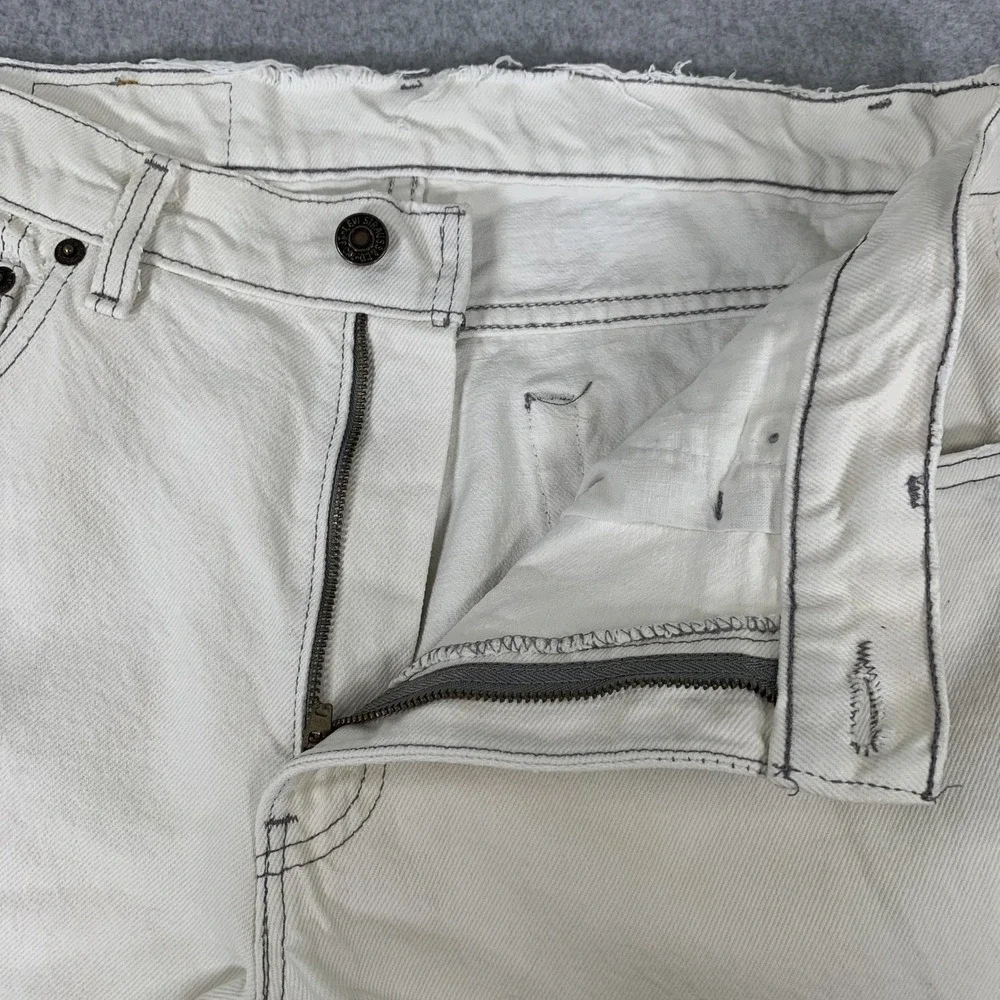Vintage Levi's 506 Jeans Mens 34x32 White Made in USA Straight Leg